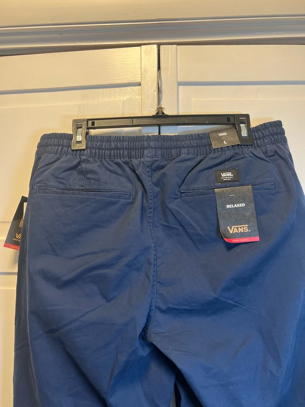NWT Vans Men's Range Elastic Relaxed Fit Pants Size Large Color Navy Blue